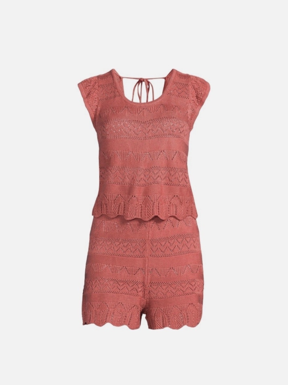 NWT - No Boundaries Juniors’ Crochet Top and Shorts Set, 2-Piece